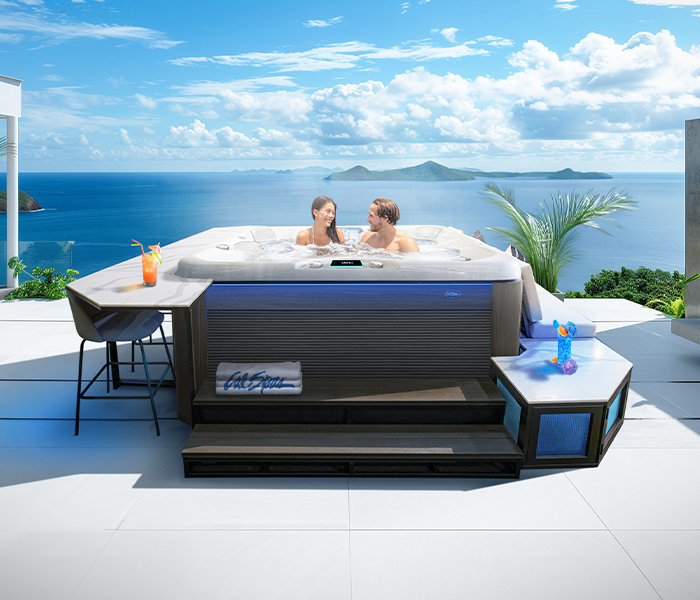 Calspas hot tub being used in a family setting - Napa